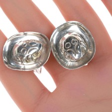 William Spratling(1900-1967) Taxco Modernist sterling Frog in pool cufflinks picture