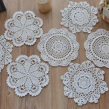 12 Hand Crochet Lace Doilies Lot White Round Table Runners Wedding Coasters picture