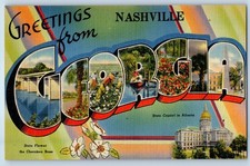 c1950's Greetings  From Nashville Georgia GA Large Letters Multiview Postcard picture