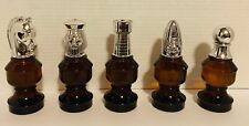 Vintage 1970s Avon Glass Chess Pieces King Bishop Knight Rook Pawn Wild Country picture