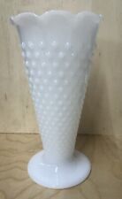 Vintage Anchor Hocking Hobnail Milk Glass Tall Vase picture