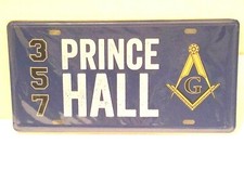 Blue Masonic Prince Hall  357 License Plate - NEW Sealed -  Mason Square picture
