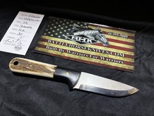 Battle Horse Knives Woodsman Scandi Knife O1 Elk Antler Micarta picture