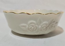 Lenox Giftware Tea Rose Round Porcelain Bowl With Gold Trim And COA picture