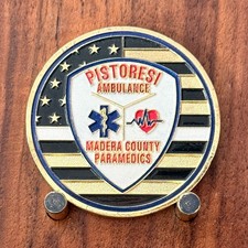 Pistoresi Ambulance Madera County Paramedics Challenge Coin W#25 picture