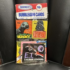 1980's WARNER'S BUBBLEGUM CARDS Rare UNOPENED SEALED WAX PACK PACKAGE Star Wars picture