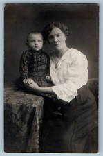 c1910's Mother And Baby Studio Portrait RPPC Photo Unposted Antique Postcard picture