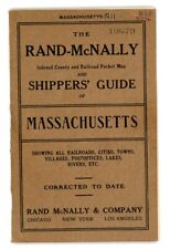 1911 Guide Map Pocket Rand Shippers McNally Indexed RR Massachusetts Hotel Ad's picture