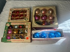 39 Vintage Fantasia Brand Poland  Shiny Brite Glass Christmas Tree Ornaments picture