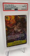 2023 ONE PIECE Card CHARLOTTE LINLIN #OP03-114 ALTERNATE ART  PSA GEM MINT 10 picture