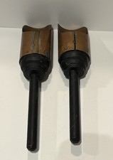 Vntg Antq? Handmade Copper Hanging Sconces Or Scoops ? Wood Handle Decor AS IS picture
