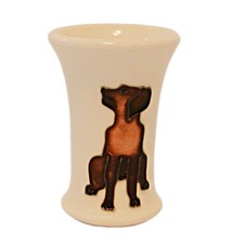 Moorcroft Pottery Miniature Dachshund Trumpet Vase 2019 Tubelined England picture