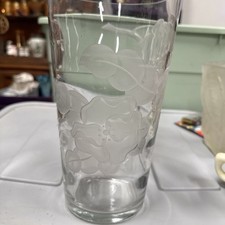 Tiffin Art Glass etched floral vase, likely designed by Franz Grosz. picture
