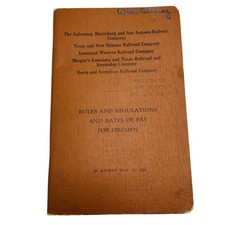 1925 Railroad Rules & Pay Rates Booklet Firemen Multiple Companies picture