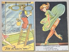 Two Vintage Linen Humorous Postcards picture