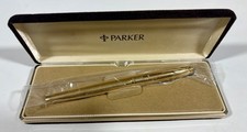 Parker 75 Insignia Fountain Pen Gold Grid Wrapped Box Converter Papers Vintage picture