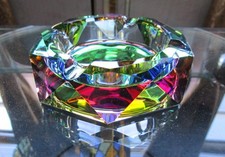 Coomin Crystal Glass Ashtray Sparkly Cigar Cigarette Ash Tray Pink Decor Gift picture