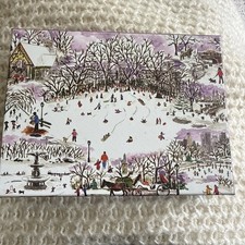 NIB MICHAEL STORRINGS sledding in Central Park  Boxed Christmas Cards, Set of 20 picture
