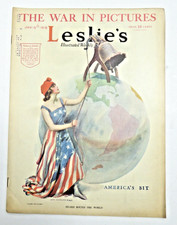 1918 JANUARY 12 LESLIE'S WEEKLY NEWSPAPER WORLD WAR COVER EXELLET CONDITION picture