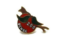 OCWBA 200 Award Lapel Pin Bird on Apple Enamel Orange County Women's Bar Assoc. picture
