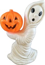 Vtg  GENERAL FOAM GHOST HOLDING PUMPKIN HALLOWEEN tabletop BLOW MOLD   picture