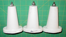 3 Vintage Birnbach 4450 Ceramic Conical Standoff Transmitter Insulator Radio Lot picture
