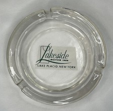 Vintage Lakeside Motor Inn Lake Placid New York Glass Ashtray picture