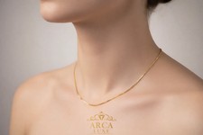 ARCA LUXE Petite Box Chain – 14K Solid Gold.(0.45mm) picture