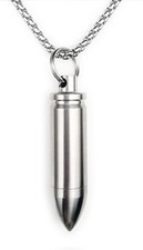 Small Pill Box Titanium Fob Necklace Bullet Nitro Mini Waterproof Pill... picture