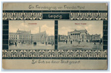 Germany Postcard A Greeting from a Friend's Hand University Neues Theater 1906 picture
