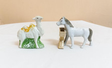 Japan Camel & Horse Porcelain Pottery Ceramic Statue Figurine Old Vintage Antiqu picture