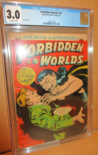 Forbidden Worlds 15 CGC 3.0 Vampire WereCat 1953 ACG Pre-Code Horror Death Slave picture