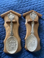Vintage Frieling-Zinn Germany 8” Pewter Spoons w/Display 1979 & 1980 picture