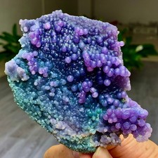283G Natural purple grape agate quartz crystal granular mineral specimen picture