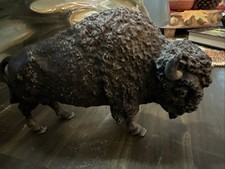Vtg Cast Iron Bison Buffalo Figure Statue 8.