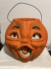 VINTAGE  1998 SEASONS GONE BY paper mache HALLOWEEN JACK-O-LANTERN picture