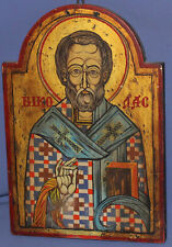 Hand painted tempera/wood icon Saint Nicholas picture