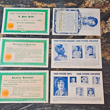 Lot of 6 Vintage 1935 Exhibit Supply Co. Penny Arcade Fortune Telling Cards Rare picture