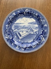 Wedgwood Fort Ticonderoga On Lake Champlain Souvenir Plate Blue 9 1/4 Inch Rare picture