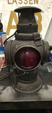 Antique Adlake Non-Sweating Railroad Switch Lamp Red Blue Lenses Adams Westlake  picture