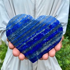 486G Natural Lapis Lazuli Heart Crystal Energy Healing Wealth Attraction Decor picture