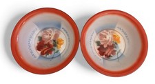 Vintage LIU GUAN Enamelware Two Matching Flowered Serving Bowls Made In China picture
