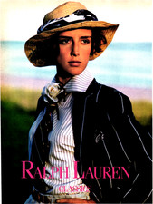 80s Print Ad Ralph Lauren Classics Menswear Style Women's Fashions Straw Hat 001 picture
