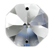 Set of 96 - 18 mm  Asfour Crystal 1080 Clear Octagon Crystal Prisms - 2 Holes picture