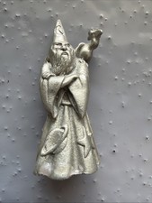 VINTAGE SMALL CUTERI PEWTER WIZARD FIGURINE MEDIEVAL DESIGN NR Dragon picture