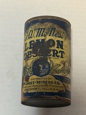 vintage McNess Lemon Dessert tin dating back to the 1950s very rare full  picture