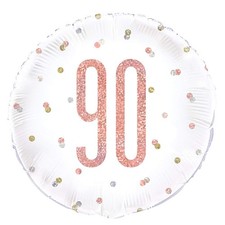 Unique Dazzling Rose Gold 90th Birthday Foil Balloon 45cm Perfect for Birthday picture