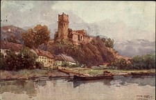 Fritz Lach Nibelungenweg Weitenegg Castle Austria vintage art postcard b909 picture