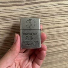 Vintage 1968-1969 Zippo Oil Lighter Vietnam War Saigon Engraved Brass Authentic picture
