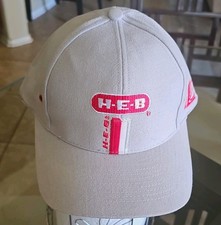 Logo Athletic H-E-B Grocery Store Advertising White Adjustable Cap Hat Red Logo picture